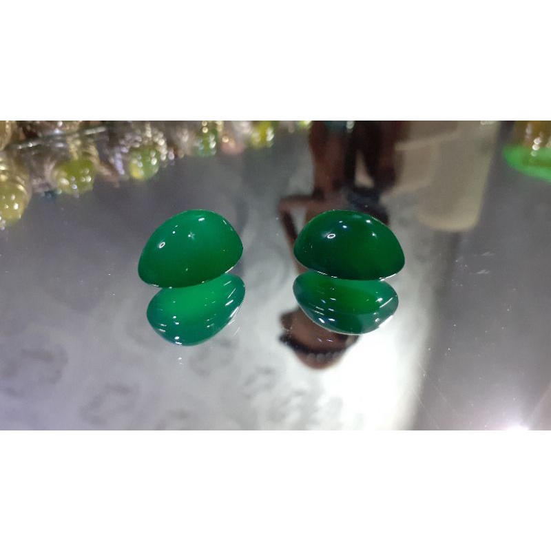 rare item natural [CHRYSOPRASE CHALCEDONY IJO GARUT OHEN] emban cincin pria wanita ring perak emas