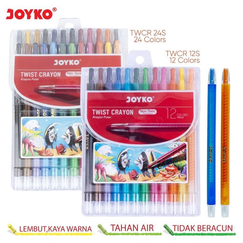 

[KODE PDWQK] Crayon Putar Joyko 12 Warna / TWCR 12S/ (1pak)