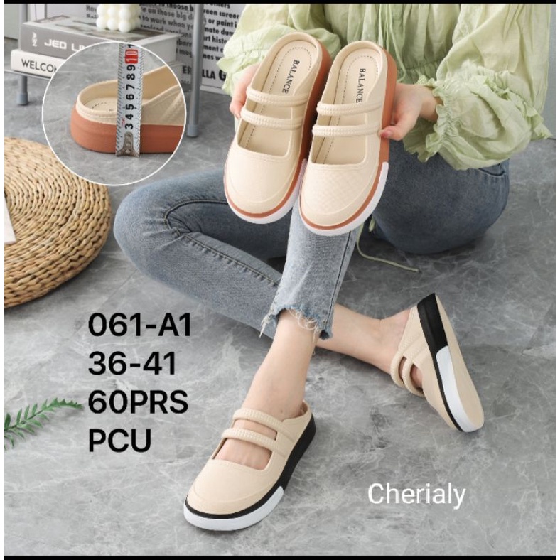 Sandal Slop Wanita Bapau Serut Dua Model Terbaru Balance 061-A1