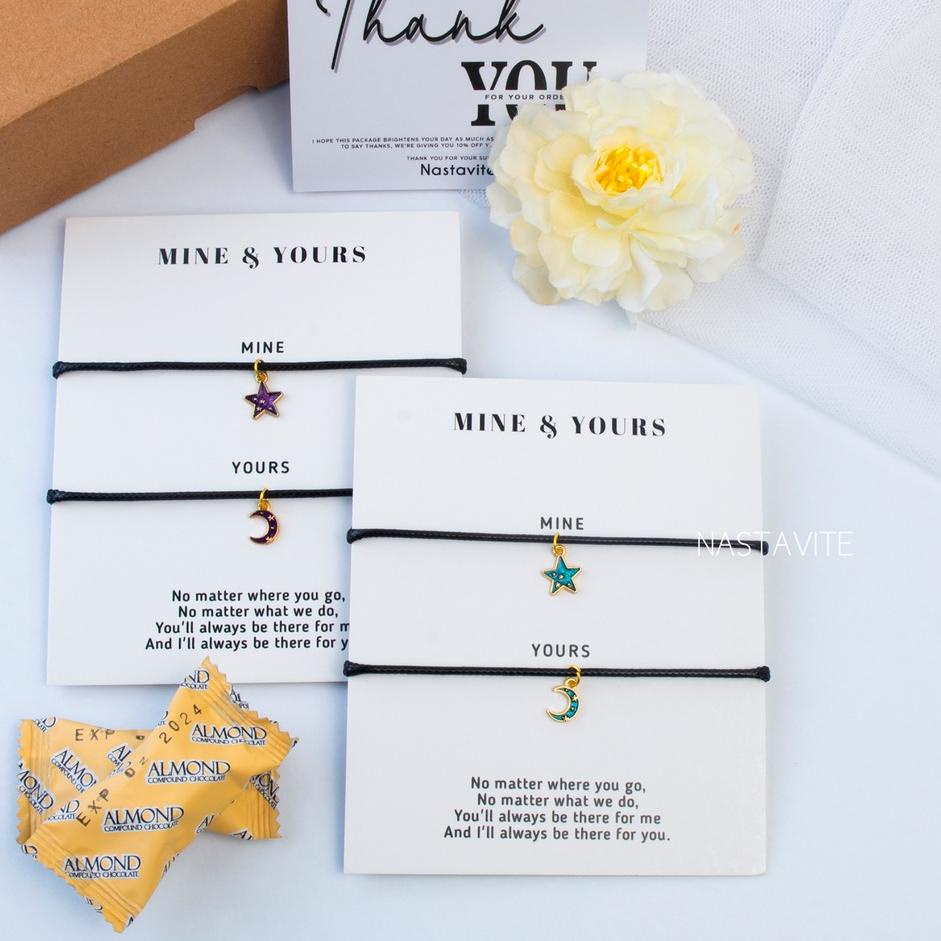 Promote Gelang Couple 2 Orang Sahabat Pacar Bestie Bulan Bintang Mine&Yours Murah Segera Cek