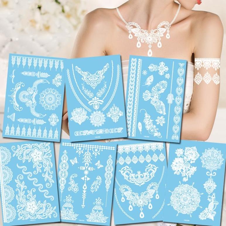 TERMURAH Henna tangan warna putih untuk pengantin wanita