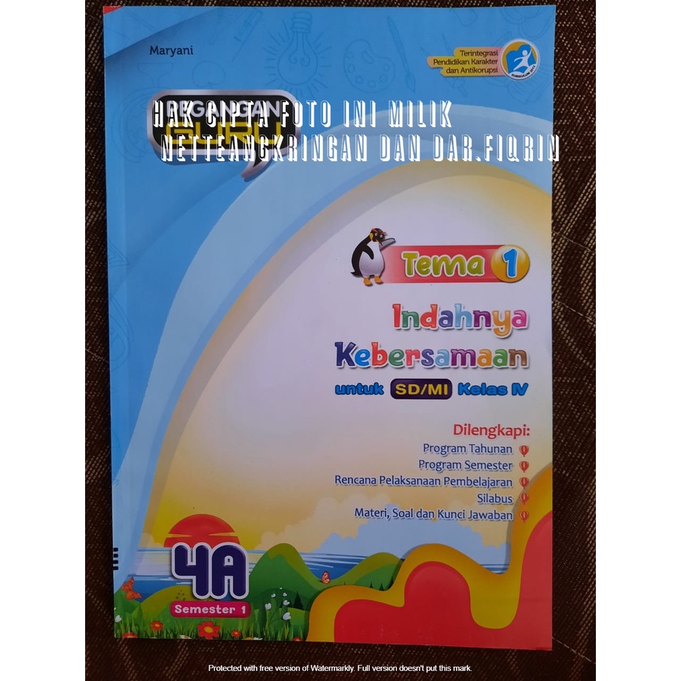 Paket Pegangan Guru Tematik Kelas 4 Semester 1 Tema 1 2 3 4 5(5 buku) SD/MI K13 Rev 2018 HOTS-Kartik