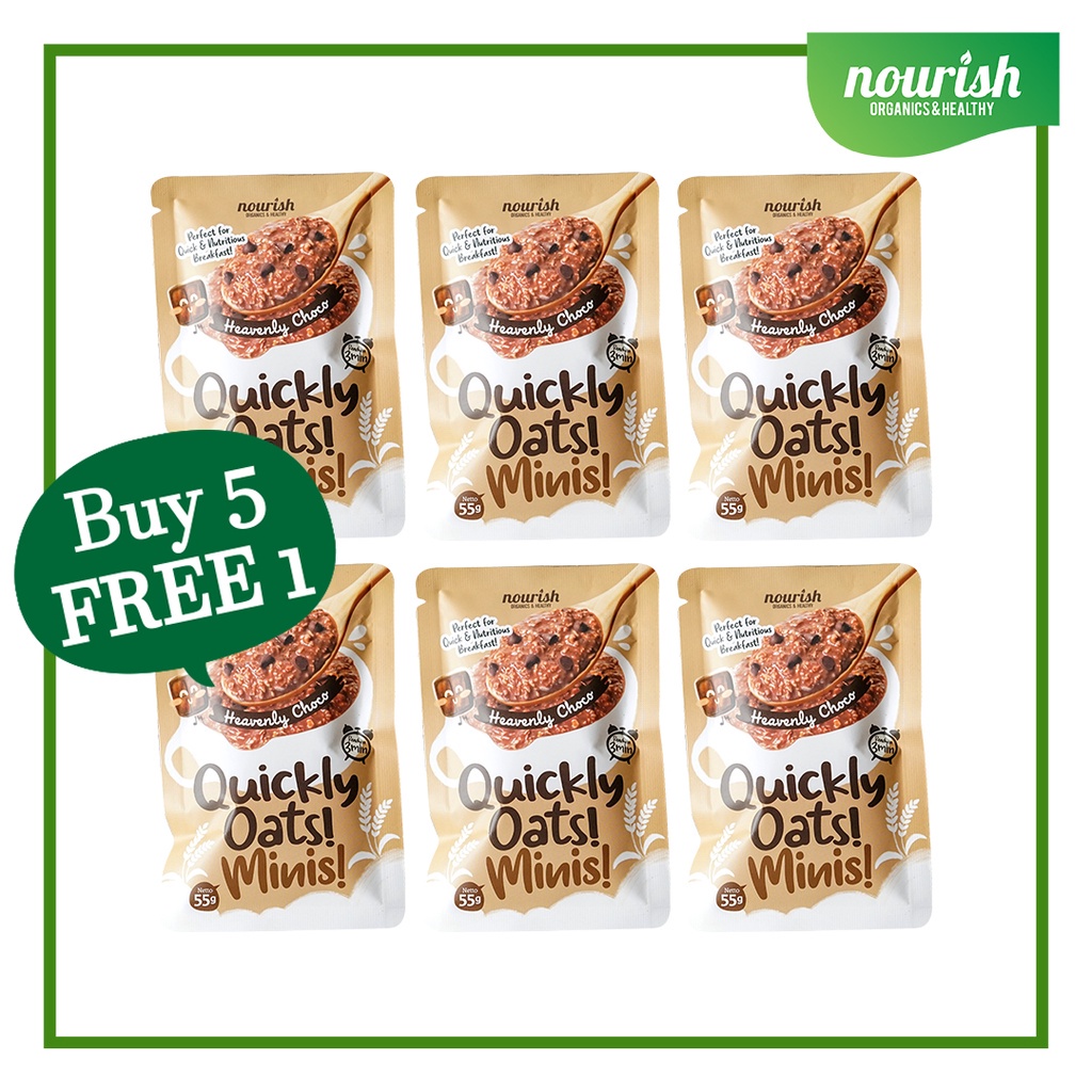 

BUY 5 GET 1 FREE Quickly Oats! Minis! Heavenly Choco-JktBar