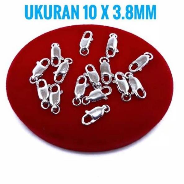 Aman Pengait kalung gelang / kunci kait kalung gelang perak silver 925 lapis emas putih Ready Terupd