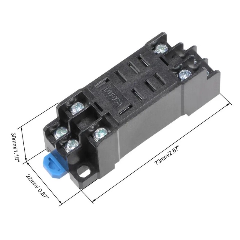 Base Socket DTF08A Relay 8pin Terminals Rail Mounted