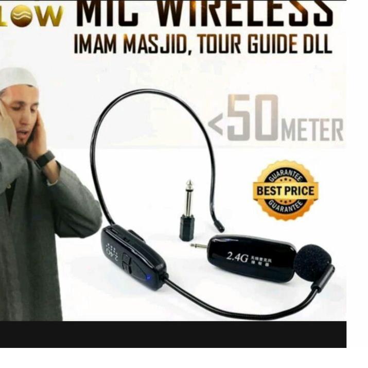 Promo uhf toa mic jepit wireless microphone mikrofon imam musholla masjid clip on transmitter tour guide