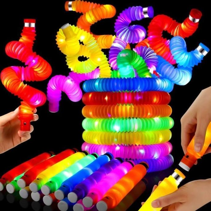 %$%$%$%$] Pop Tubes Tube Sensory Fidget Toys Mainan Anak Pop It led lampu stick