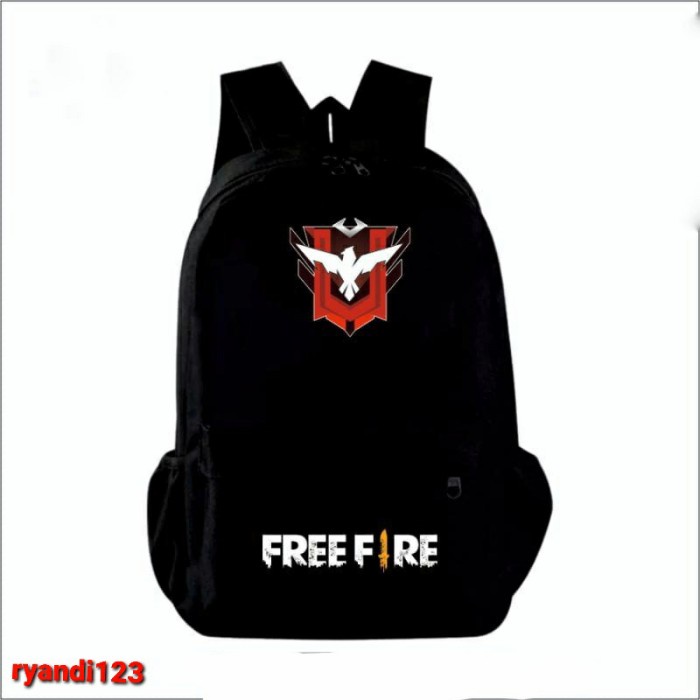 Tas Ransel Sekolah Tas Ff Anak Sekolah Laki Laki Kekinian Tas Free Fire T2B4 imut Bahan Tebal Kuat B