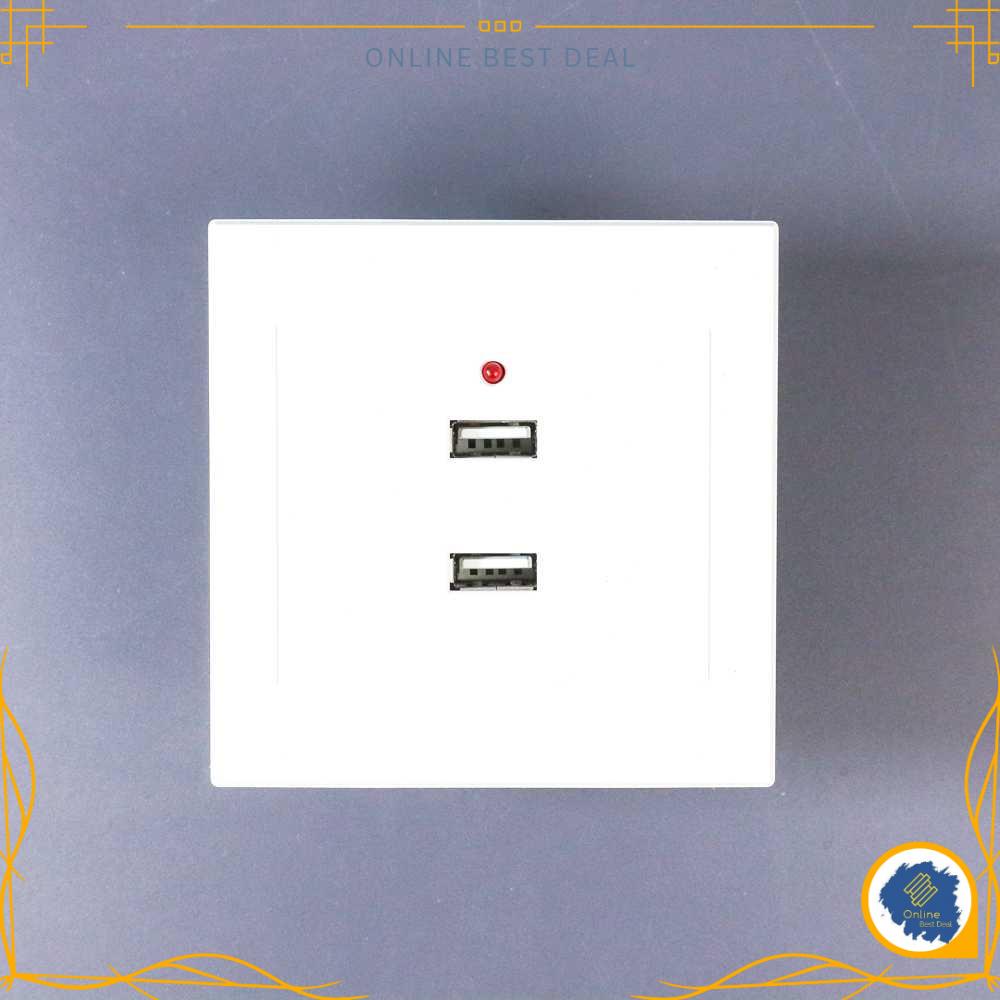 OBD Stop Kontak Dinding 2 Port USB Wall Socket 2.1A - ES-USB-2