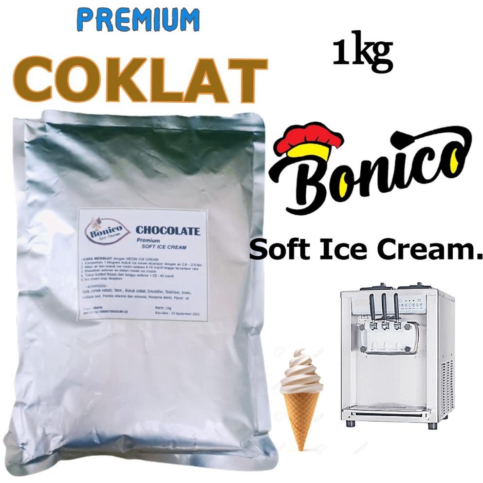 

『MPD』 BONICO COKLAT SOFT ICE CREAM POWDER 1Kg PREMIUM Resto bubuk es krim mesin Chocolate cone frizco