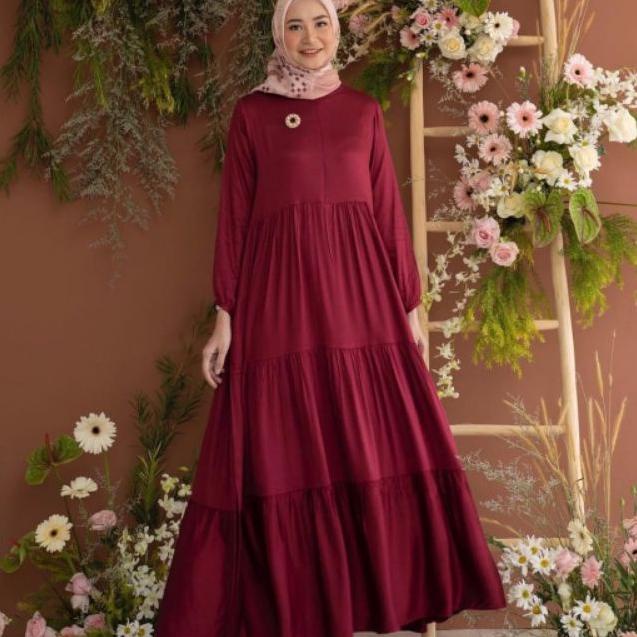 Best najwa gamis jumbo ld 120 / gamis rayon / gamis polos