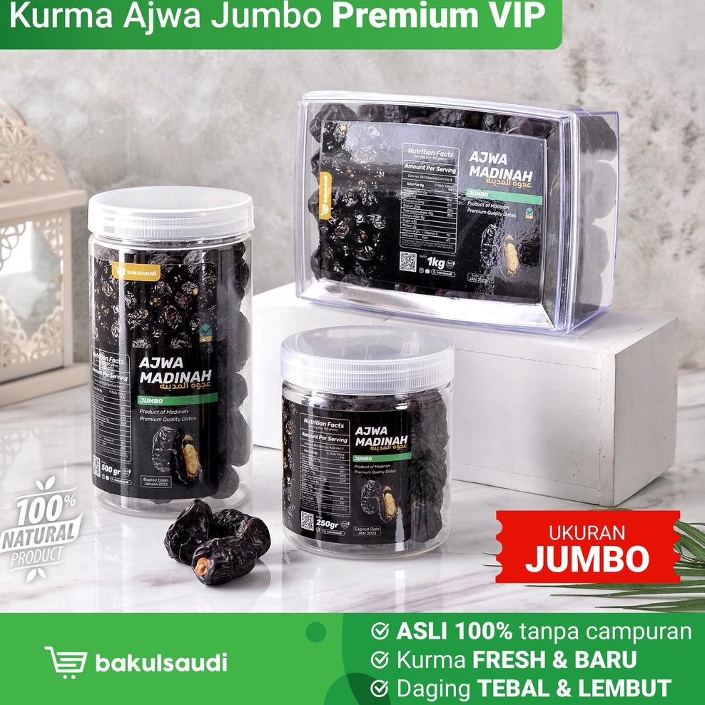 

VYH Kurma Ajwa Madinah Jumbo Premium VIP Original 100% / Kurma Nabi Asli Saudi / Kurma Grade 1 A / Ajwah Azwa Azwah Aliya Aliyah 8081