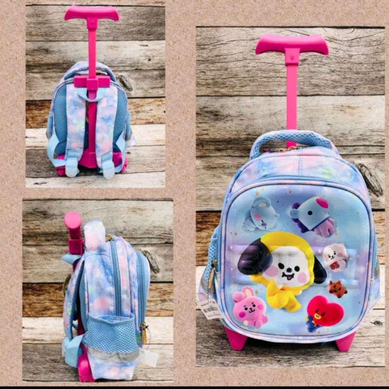 DIJAMIN ORI tas KOPER TROLI 10" anak laki perempuan unisex import  TK PAUD timbul glosy 10" 10inch
