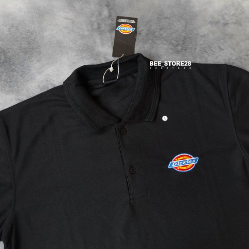 KAOS KERAH POLO SHIRT DICKIES LOGO BORDIR FULLTAG &amp; LEBEL