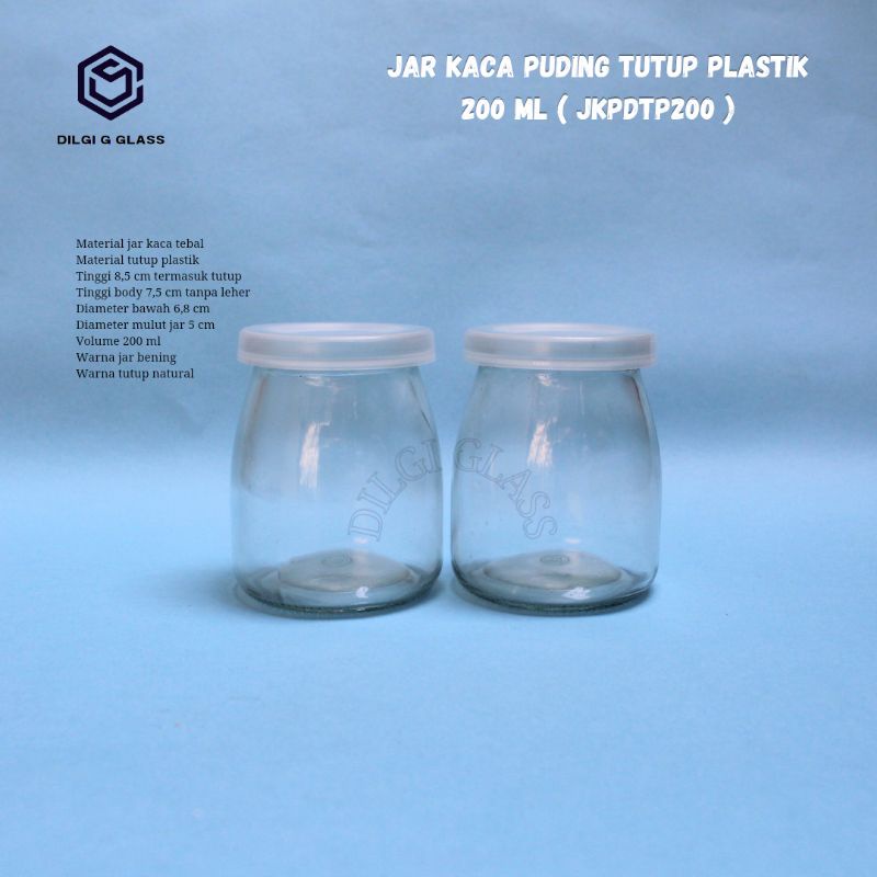 JKPDTP200 toples kaca / botol kaca puding 200ml / jar kaca puding 200ml