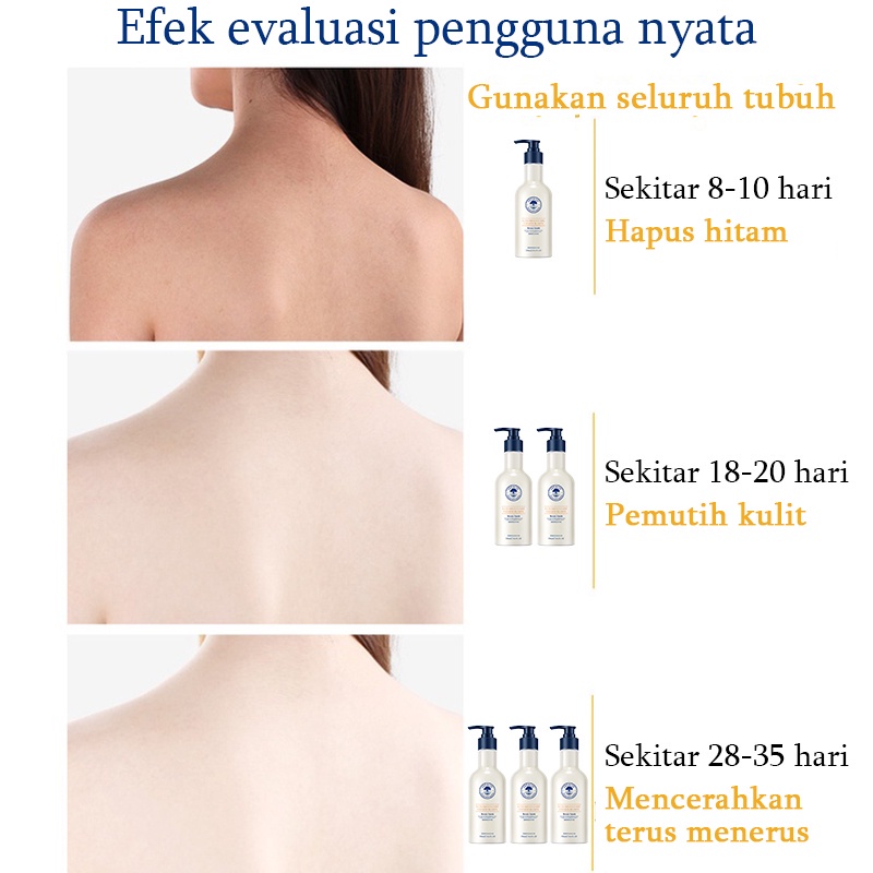 Brightening body lotion Lotion pemutih badan Bodi lotion 300ml Niacinamide pemutih badan, lotion memutihkan pelembab dan