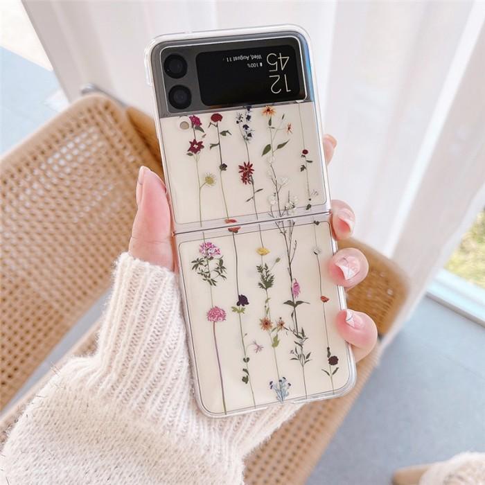 Ready Flower Clear Case Casing Samsung Z Flip 3 5G Z Flip3 Zflip Lucu