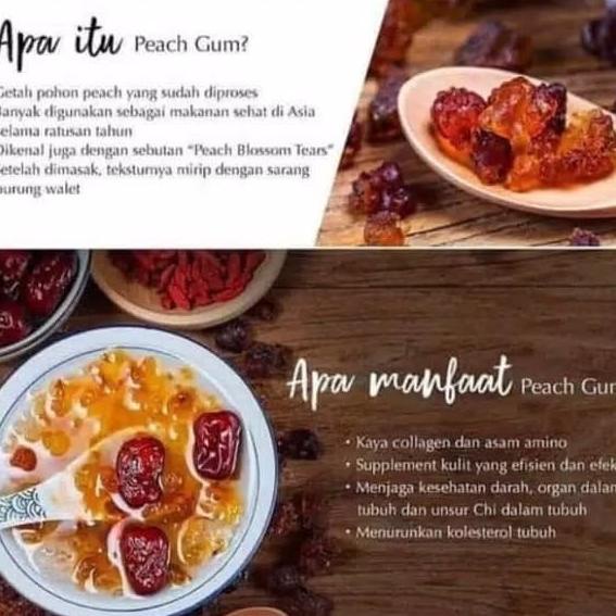 

siap kirim] Peach Gum Kemasan 500 Gr Kandungan Kolagen Makanan Kesehatan Berat 500