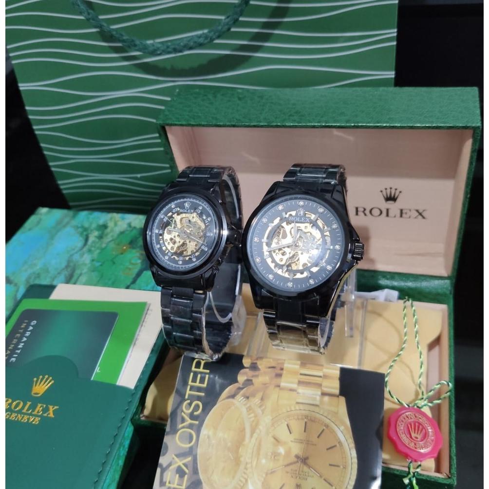 BISA COD Jam rolex pria wanita automatic / Jam rolex couple  automatic / pasangan Full set Box Rolex Original + Paper Bag/Tas laris