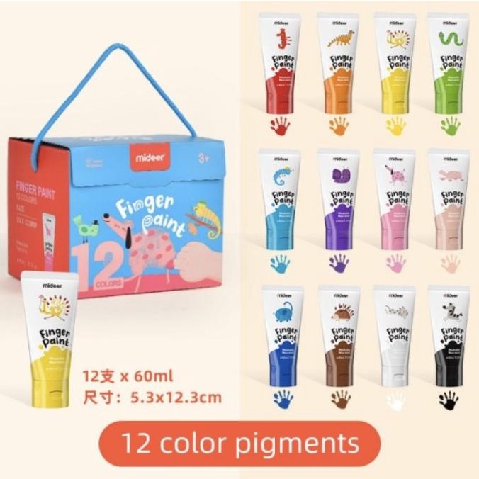 

Mideer Finger Paint 12 Colours Washable Cat Air Mainan Edukasi Anak