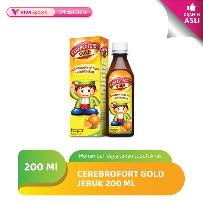Cerebrofort Gold Jeruk untuk Daya Tahan Tubuh Anak - 200 ml