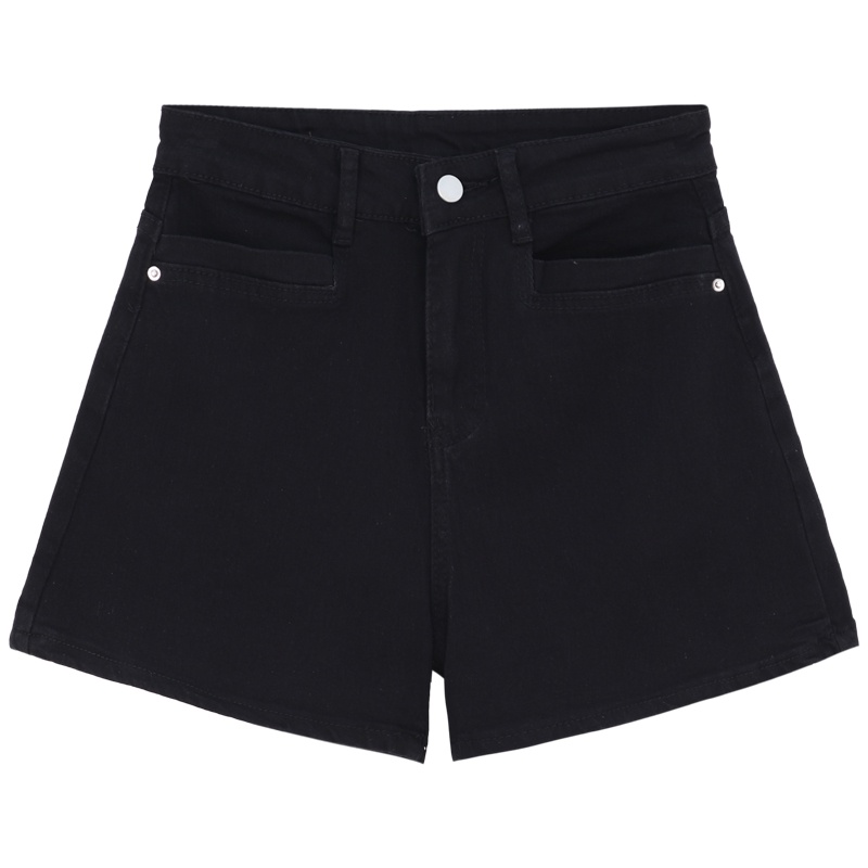 Red Celana pendek denim wanita musim panas 2023 baru pinggang tinggi celana lurus tipis rasa desain ceruk hot celana celana keren manis