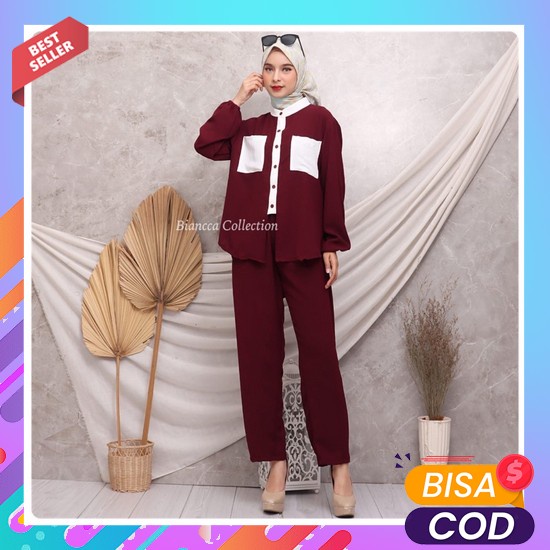 Setelan Wanita Bahan Crinkle Oversize/Jumbo - Samara One Set Ld 140 Cm Risa Set One Set Crinkle Kom