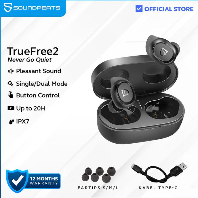 SoundPEATS TrueFree 2 Earphone Nirkabel TWS
