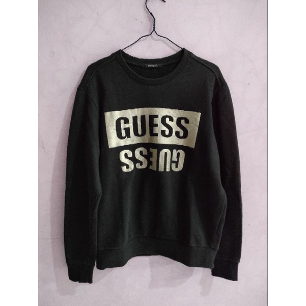 CREWNECK GUESS HITAM ORIGINAL