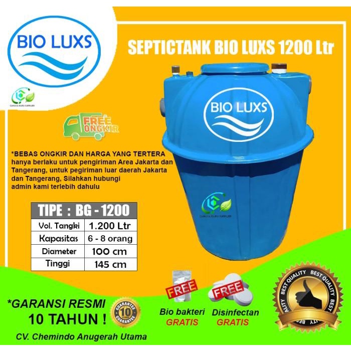 Terlaris Septic Tank Bio, Biotech, Biofil, Biotank, Septic Tank Bio 1200 Liter