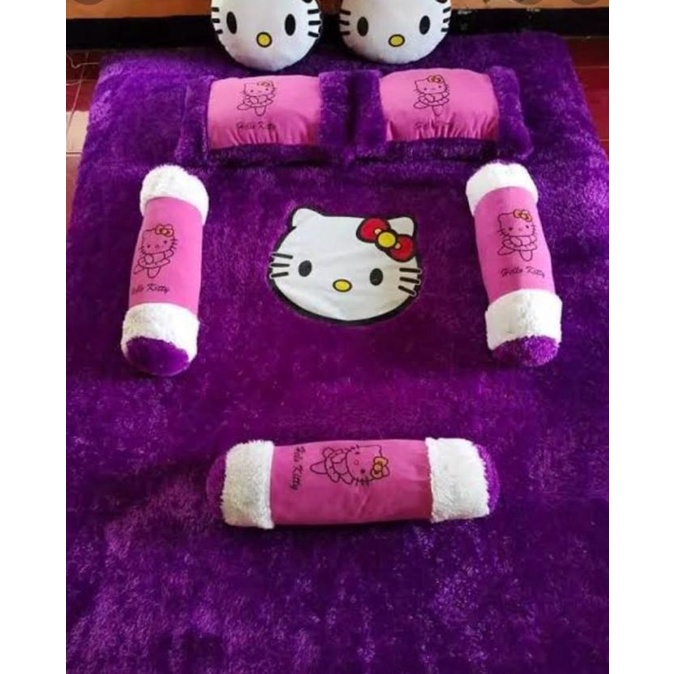 Kasur Surpet Karakter Bordir 7 Bantal Kasur Bulu Tebal Uk. 140x175x3cm