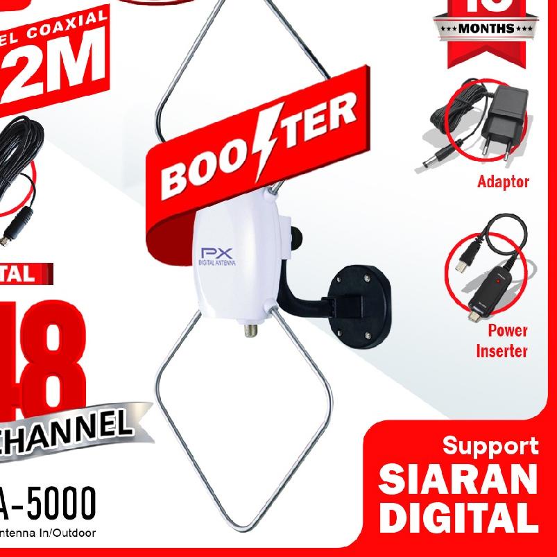 Terbaik Antena TV smart digital PX HDA5000 Outdoor/Indoor Antena + Kabel 12 meter ??