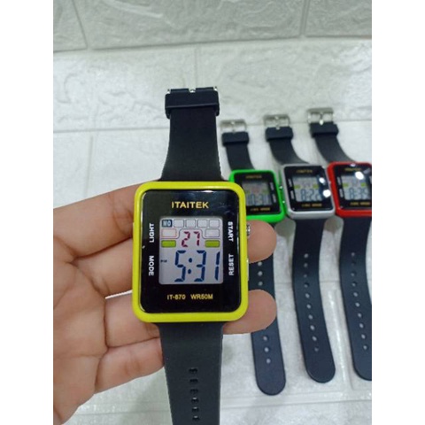 Jam Tangan Pria Jam Tangan Wanita Digital Waterproof Antiair Karet ITAITEK