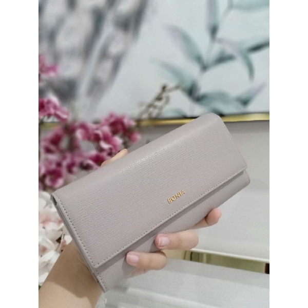dompet panjang abu lipat 3 bonia original