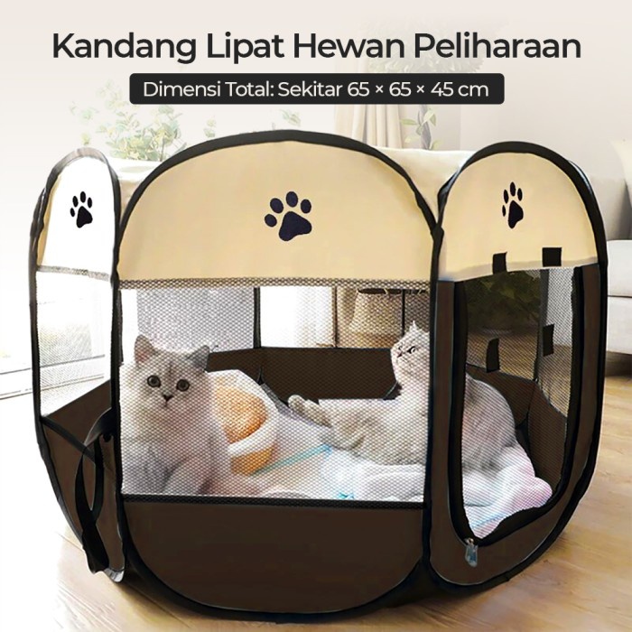 Kandang Lipat Hewan Peliharaan Pet Cage Folding Small - WL00 - Coffee