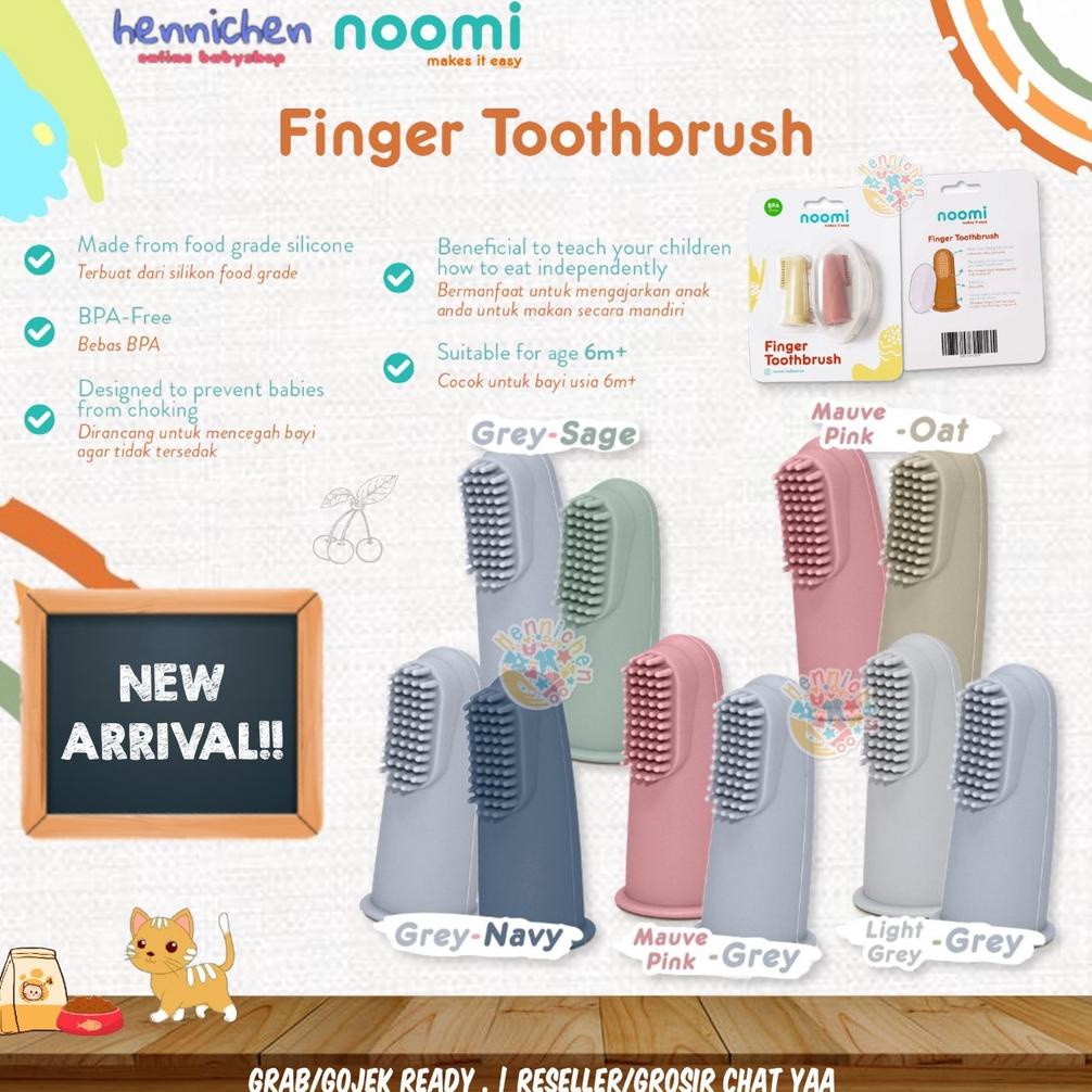 NOOMI 2Pcs Silicone Finger Toothbrush with Case sikat gigi dan lidah bayi pembersih lidah bayi
