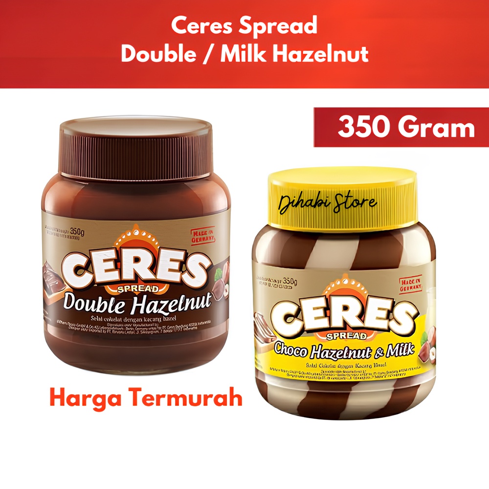 

Ceres Spread Hazelnut Spread 350 Gram Selai Double Hazelnut / Milk Hazelnut