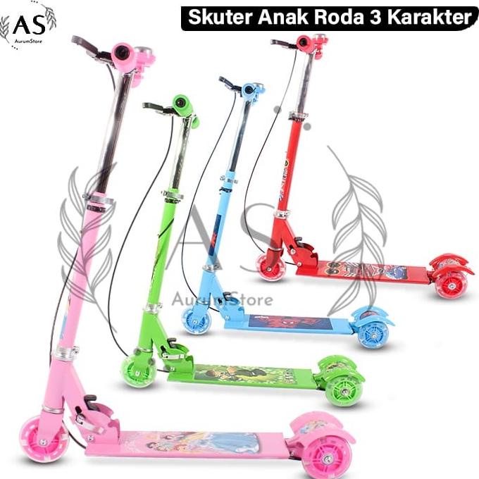 Scooter/Otoped Anak Karakter Motif 3 Roda