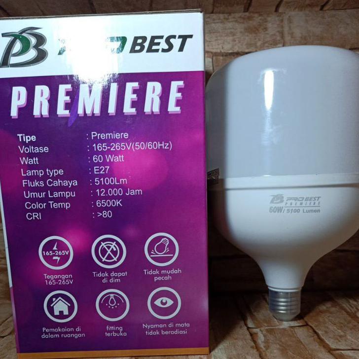 Bohlam Lampu Led 60Watt Pro Best Preer Cahaya Putih