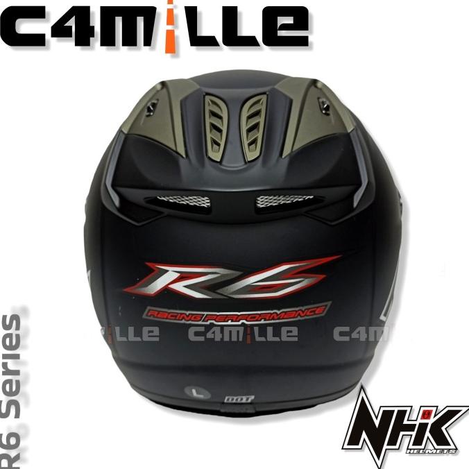 Helm NHK R6 Hitam dop / black dof