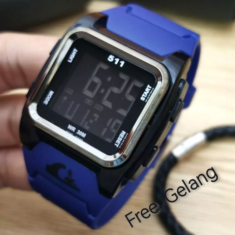 JAM TANGAN PRIA DIGITAL QS511 TALI RUBBER ANTI AIR