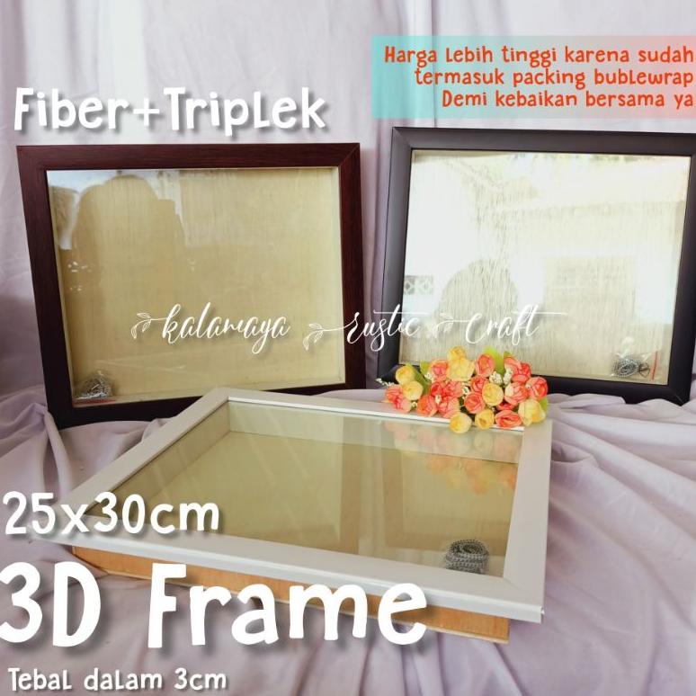 Frame Bingkai Foto 3D Fiber Hiasan Mahar Kado Unik Scrap Box Dekorasi Buket Bunga Kering Wisuda