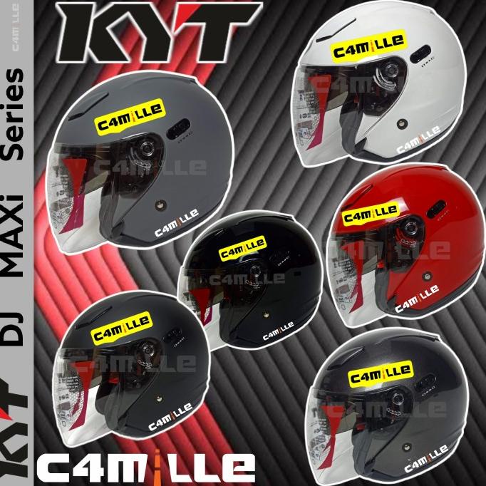 HELM KYT DJ MAXI SOLID DOUBLE VISOR HALF FACE BUKAN DJ MARU