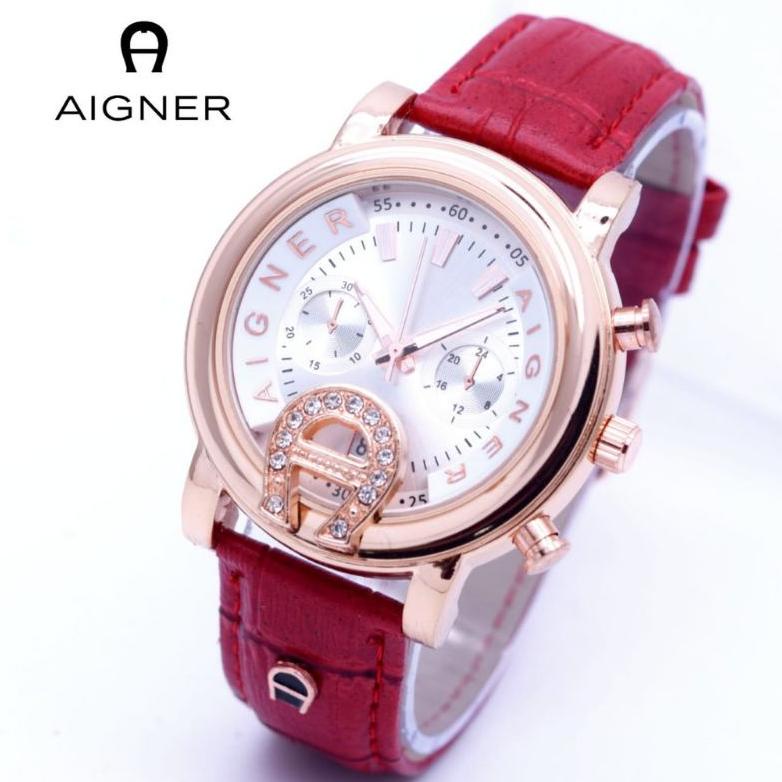 Jam Tangan Wanita Analog Aigner Tangal Tali Kulit/Jam Tangan Wanita strap kulit