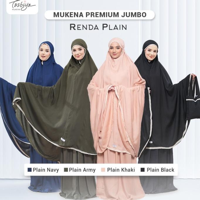 MUKENA TAZBIYA DEWASA PREMIUM JUMBO RENDA PLAIN