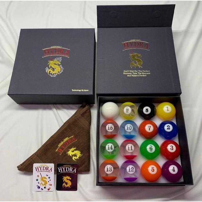 Terlaris Hydra Billiard - Transparant Billiard Ball / Pool Set / Bola Billiar