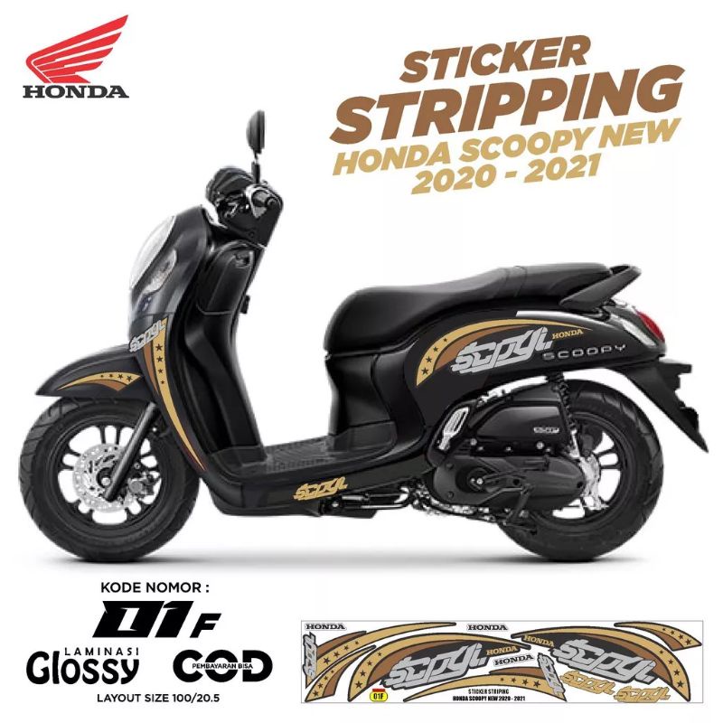 Decal Scoopy variasi simple striping Scoopy fi stiker body motor Scoopy aksesoris tahuland