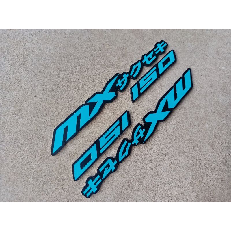 Emblem yamaha mx king 150 logo japan timbul 3D warna lengkap sepasang