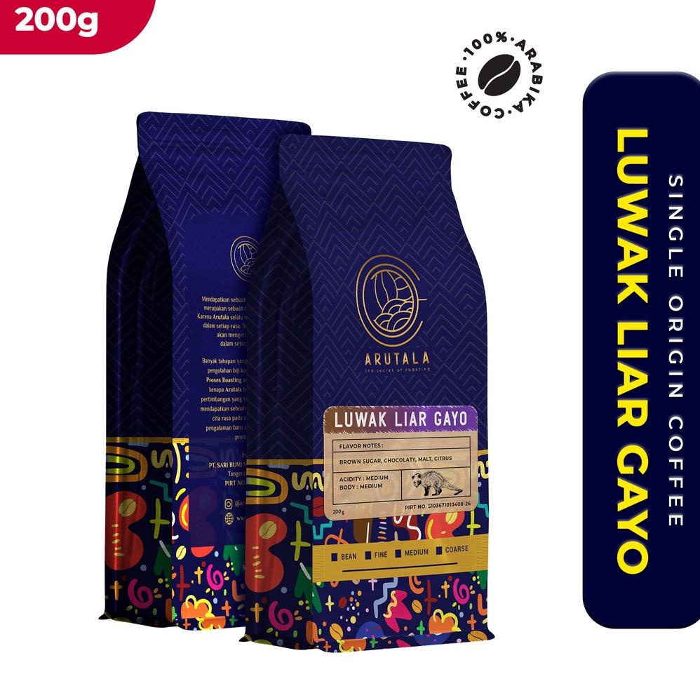 

ARUTALA Kopi Gayo Luwak Liar 100% Wild Civet Coffee 200 gram Non COD