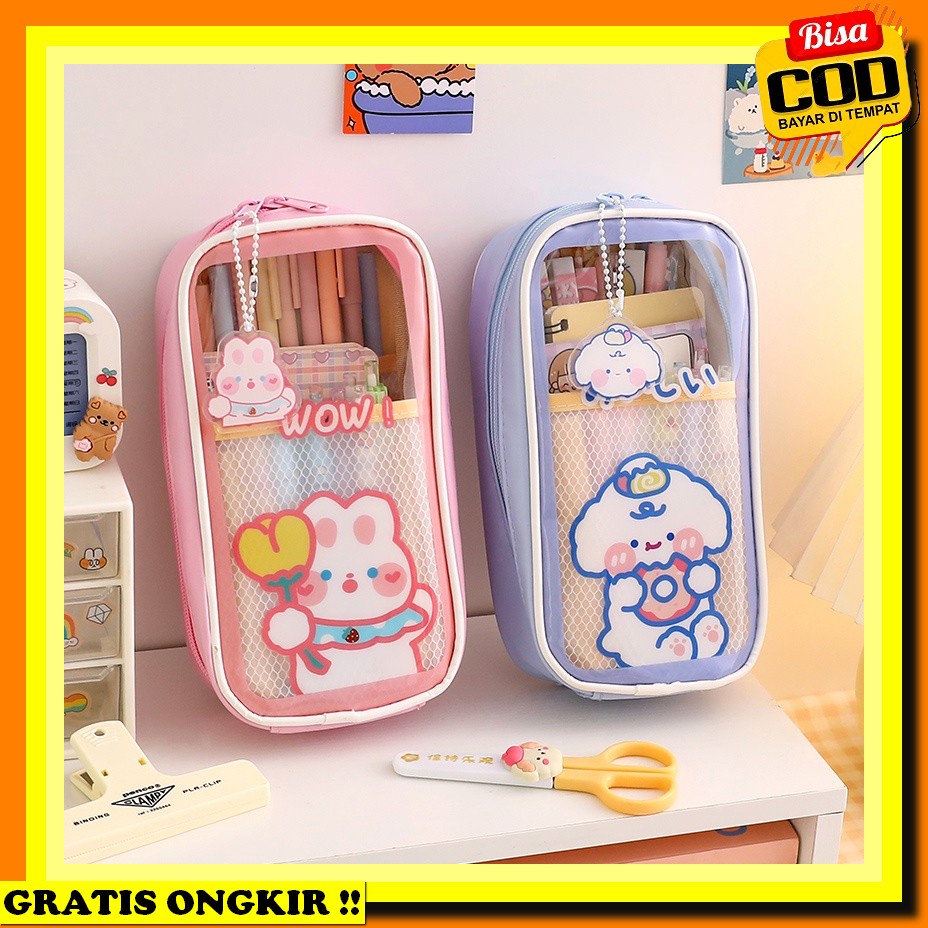 

Kotak Pensil Import Lucu / Kotak Pensil Besar Anak Perempuan Murah Tempat Pensil Transparan Anti Air Motif Kartun Kawaii Dengan Resleting